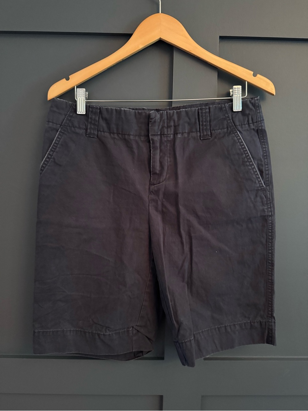 GAP Navy Flat-Front Cotton Shorts